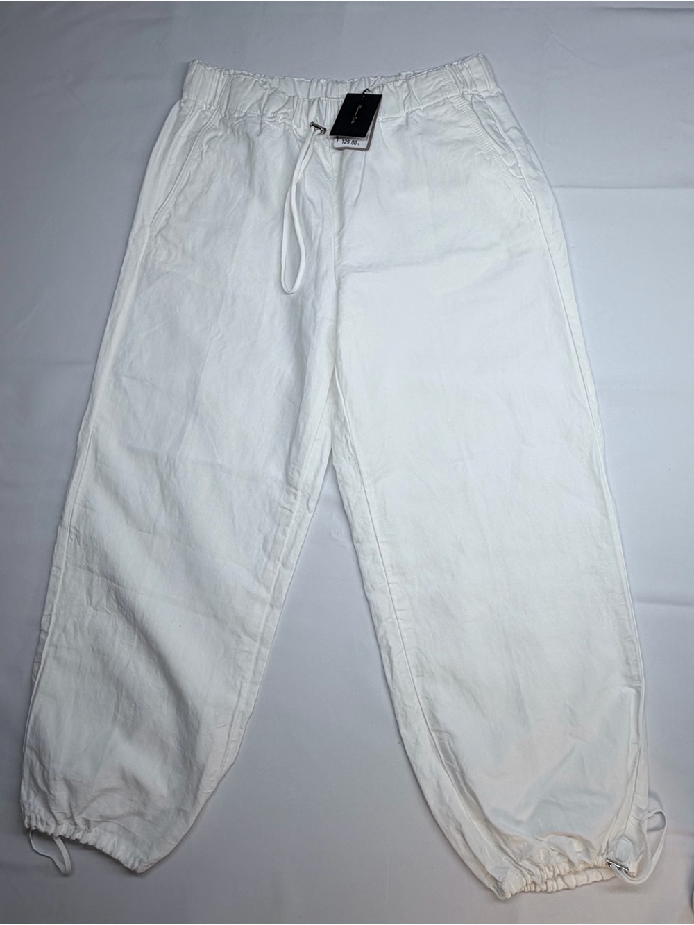 Massimo Dutti Women’s White Drawstring Jogger Pants